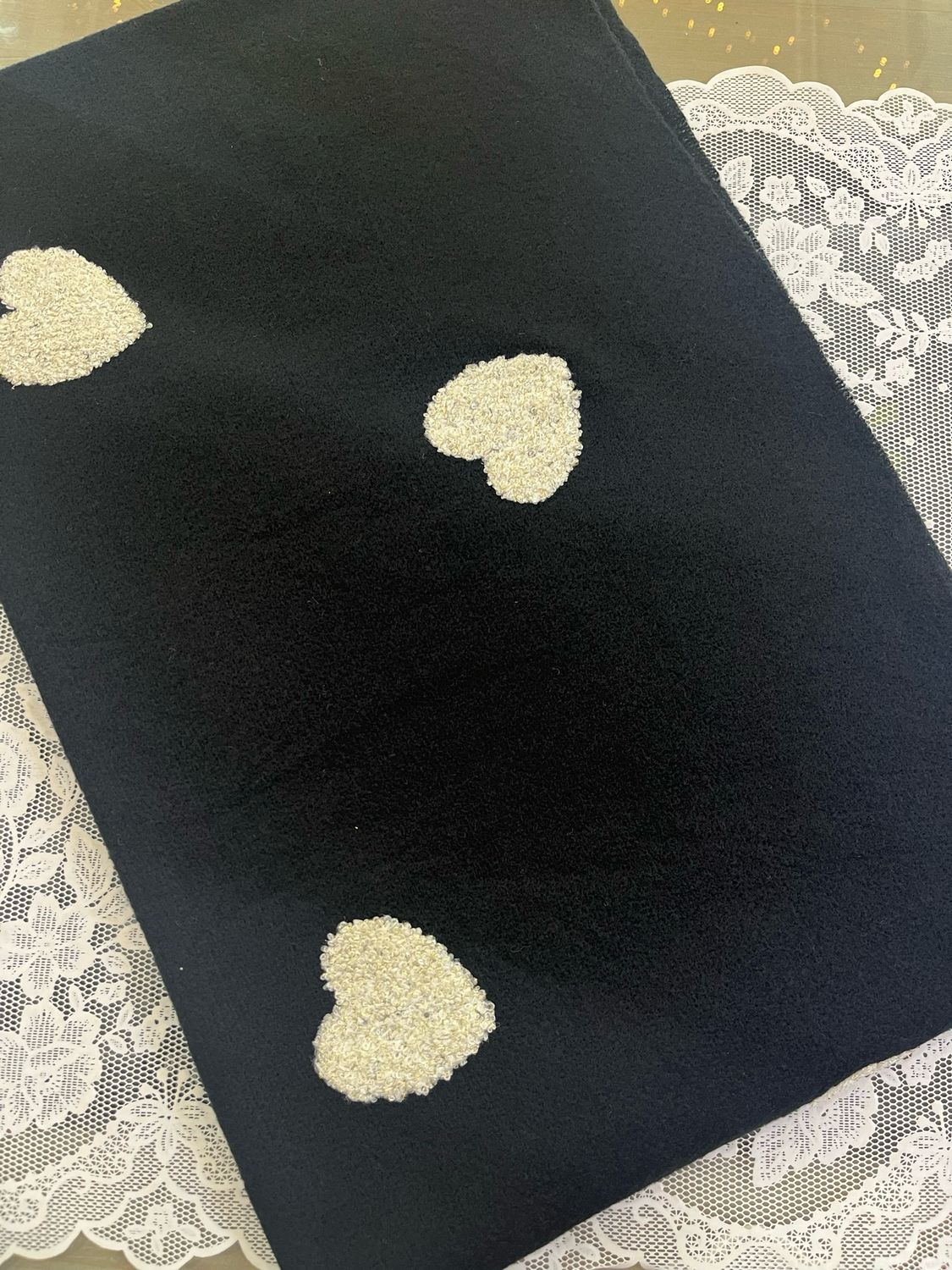 Sciarpa Cuori bouclé nero