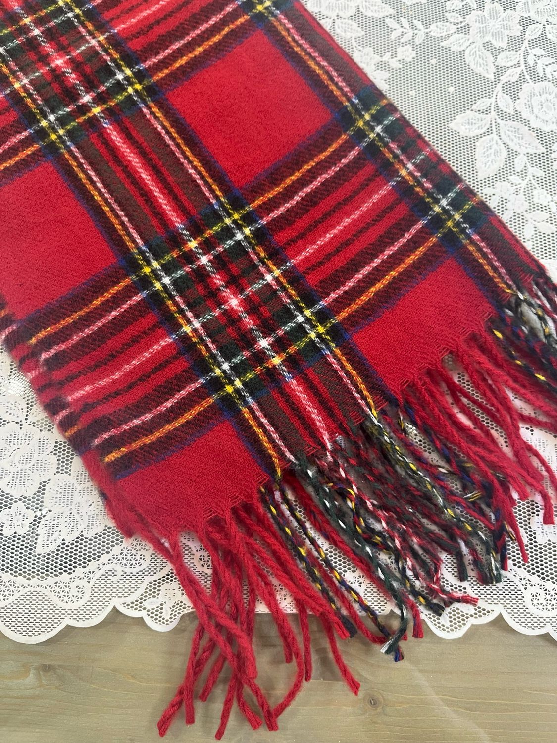 Sciarpa tartan scozzese rosso