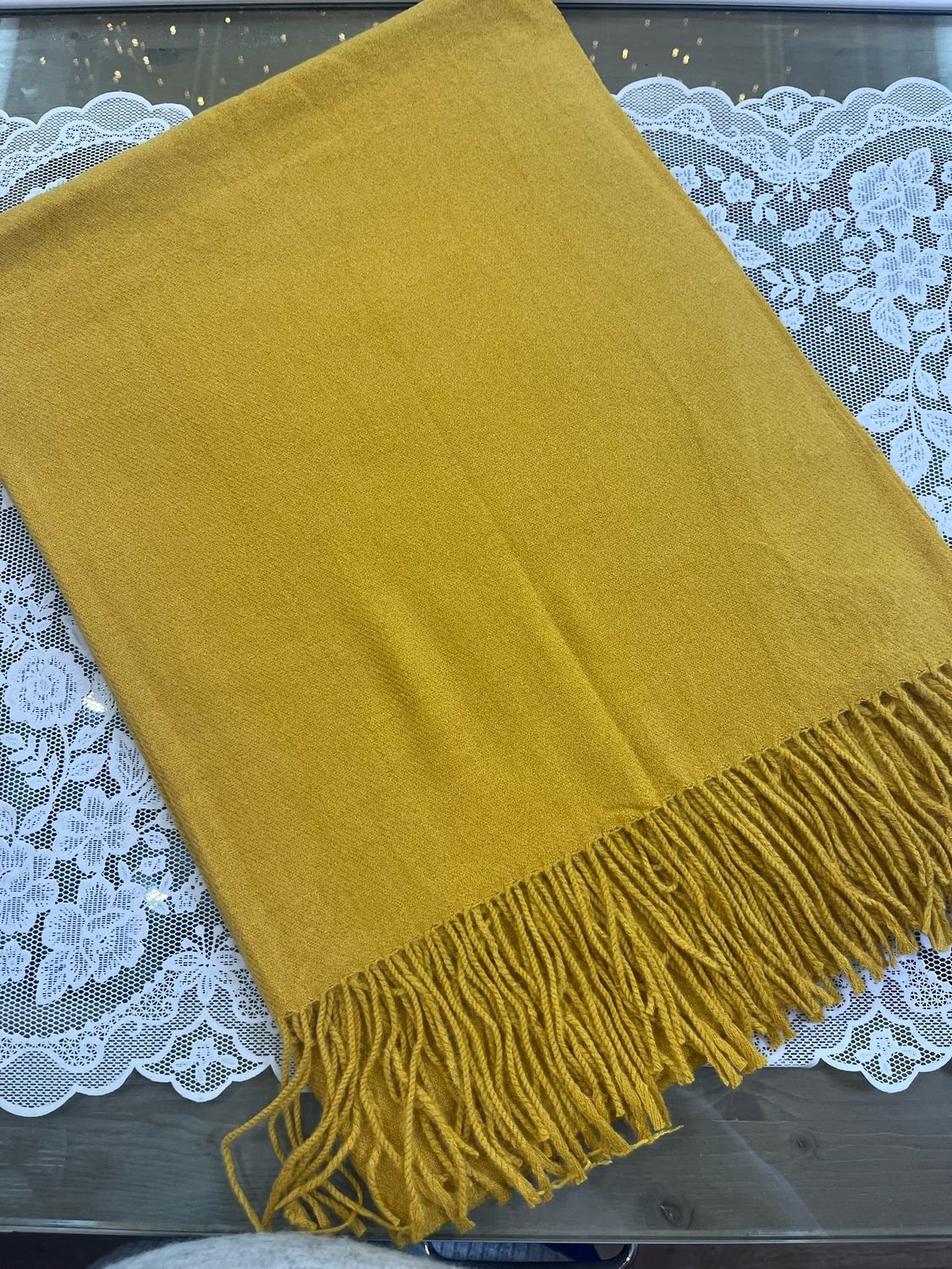 Sciarpa tinta unita senape