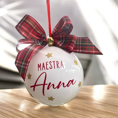 Palla di Natale bianca personalizzata