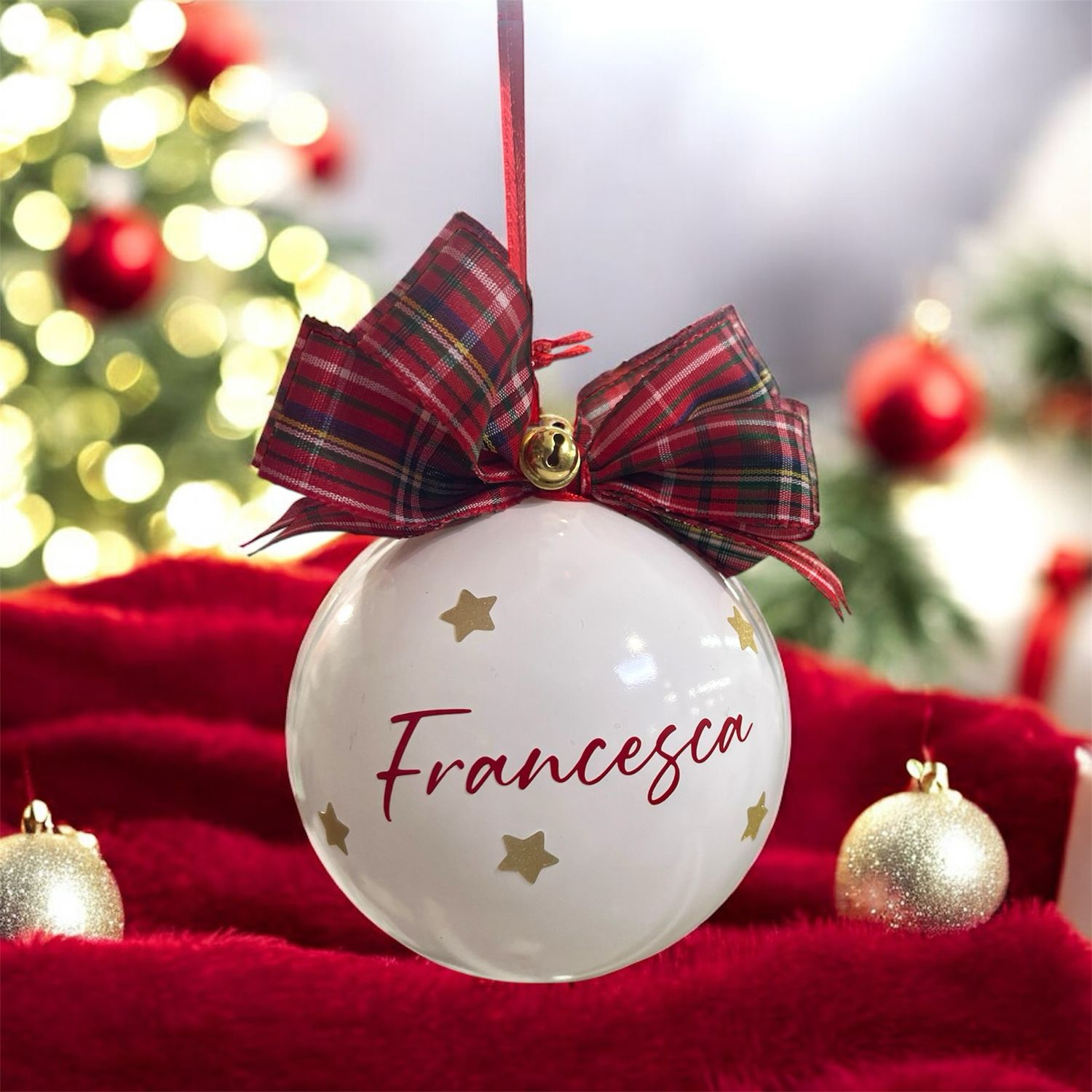 Palla di Natale bianca personalizzata