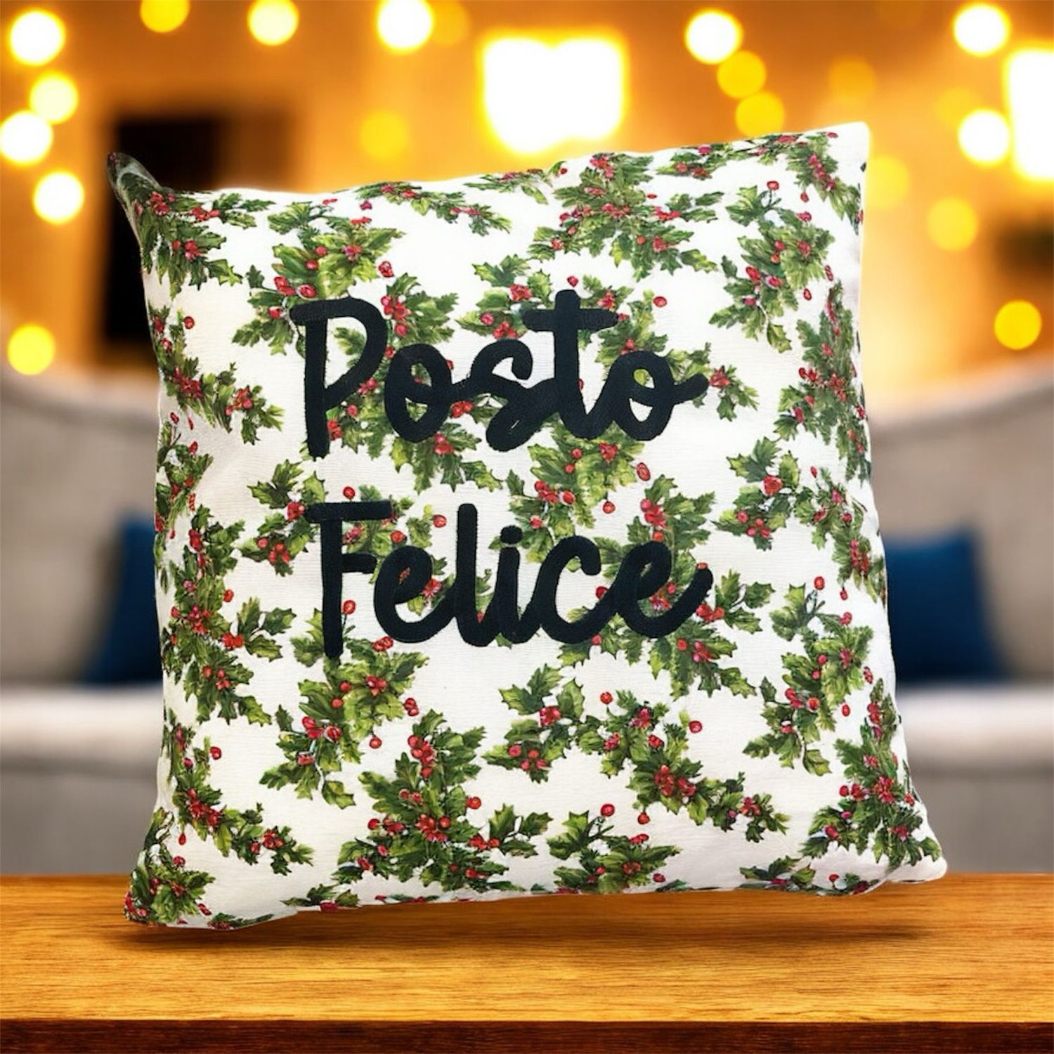 Cuscino agrifoglio posto felice