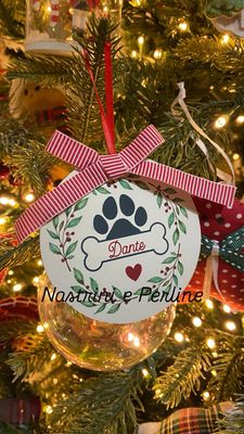 Decorazione targa tonda zampetta cane