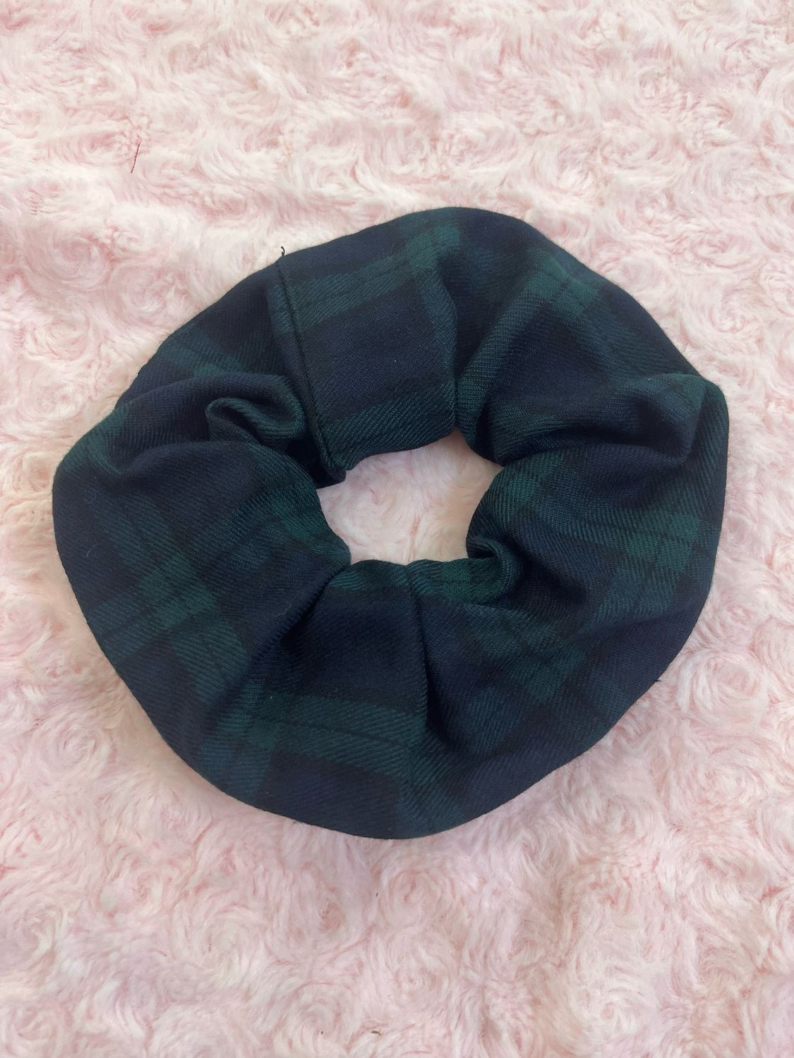 Scruncie handmade scozzese tartan blu e verde