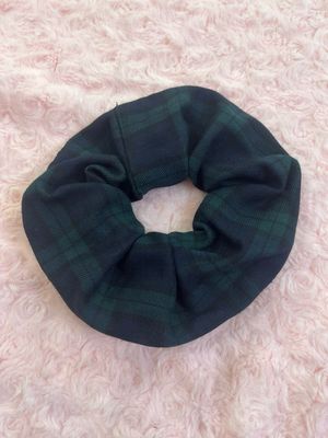 Scruncie handmade scozzese tartan blu e verde