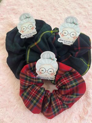 Scruncie handmade scozzese tartan rosso