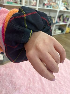 Scruncie handmade scozzese tartan verde rosso giallo