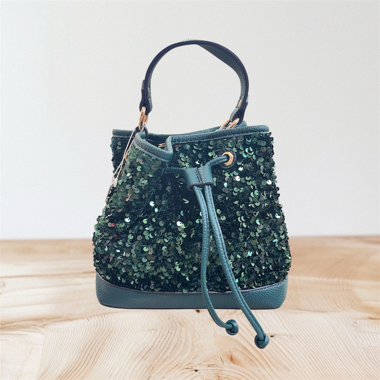 Secchiello pailettes verde