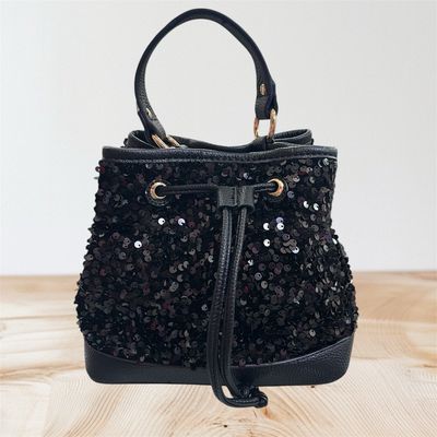 Secchiello pailettes nero