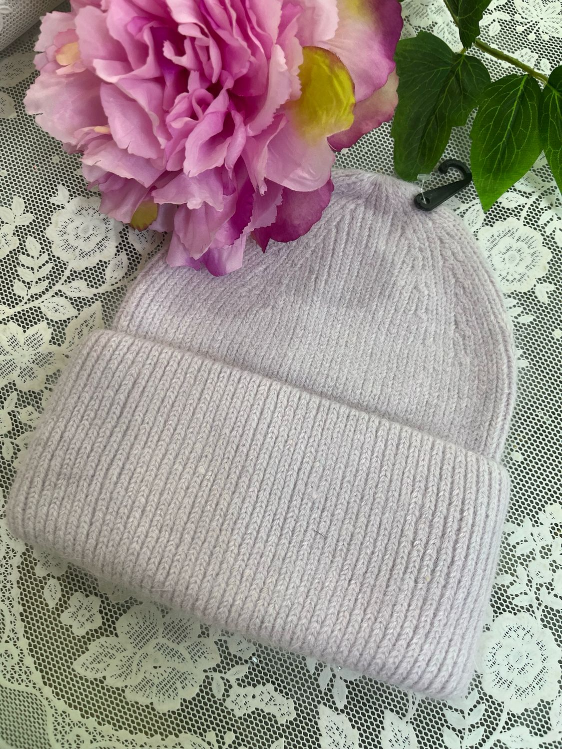 Cappello caldo liscio lilla polvere