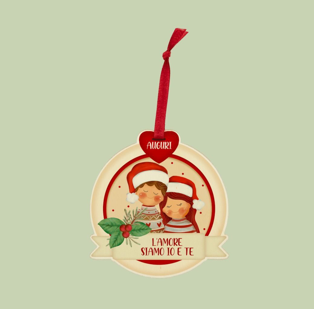 PALLA CON NASTRO NATALE INSIEME – AMORE IO E TE