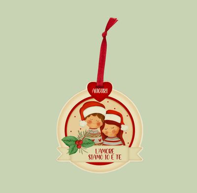 PALLA CON NASTRO NATALE INSIEME – AMORE IO E TE