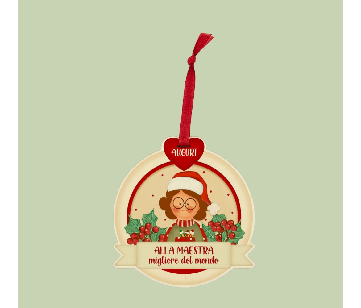 PALLA CON NASTRO NATALE INSIEME – MAESTRA MIGLIORE