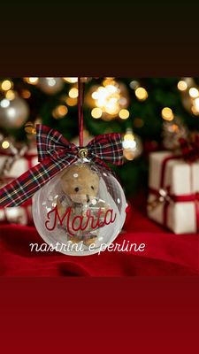Palla di Natale versione 2 con orsetto personalizzata