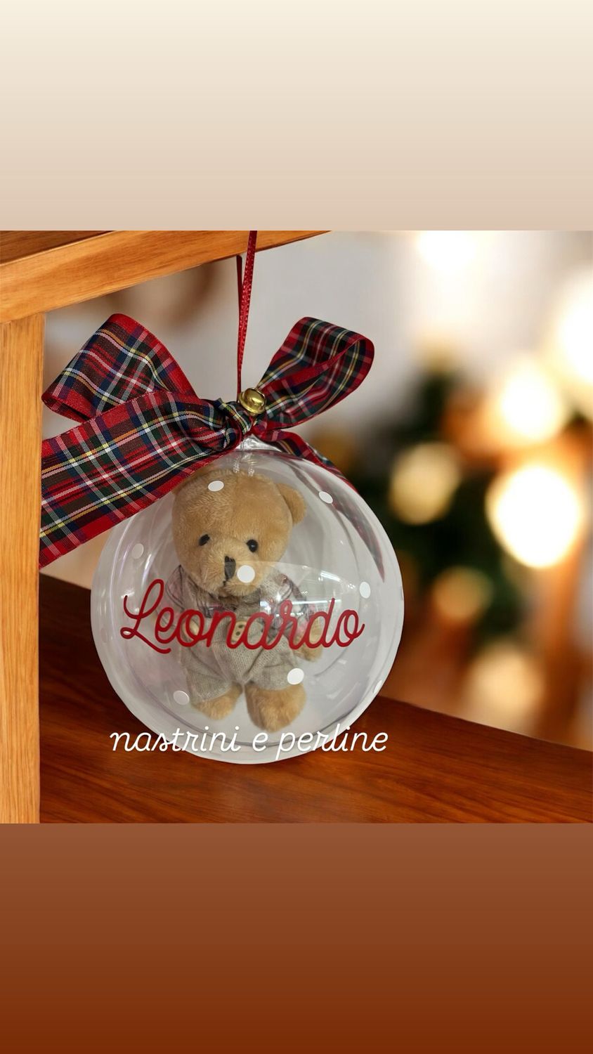 Palla di Natale versione 2 con orsetto personalizzata, Maschietto o Femminuccia?: Maschietto