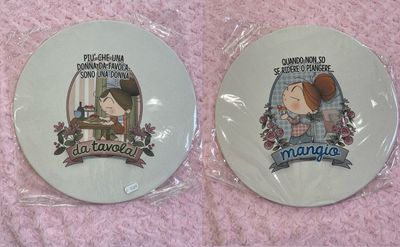 Coppia di 2 tovagliette rotonde sottopiatto Le Pupette