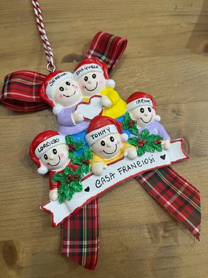 Decorazione Famiglia resina 5 personaggi