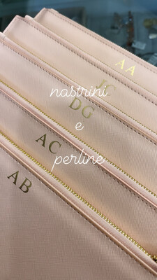 Pochette ecopelle personalizzato rosa collezione Elite