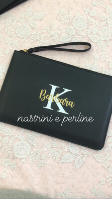 Pochette ecopelle personalizzata nero collezione Elite