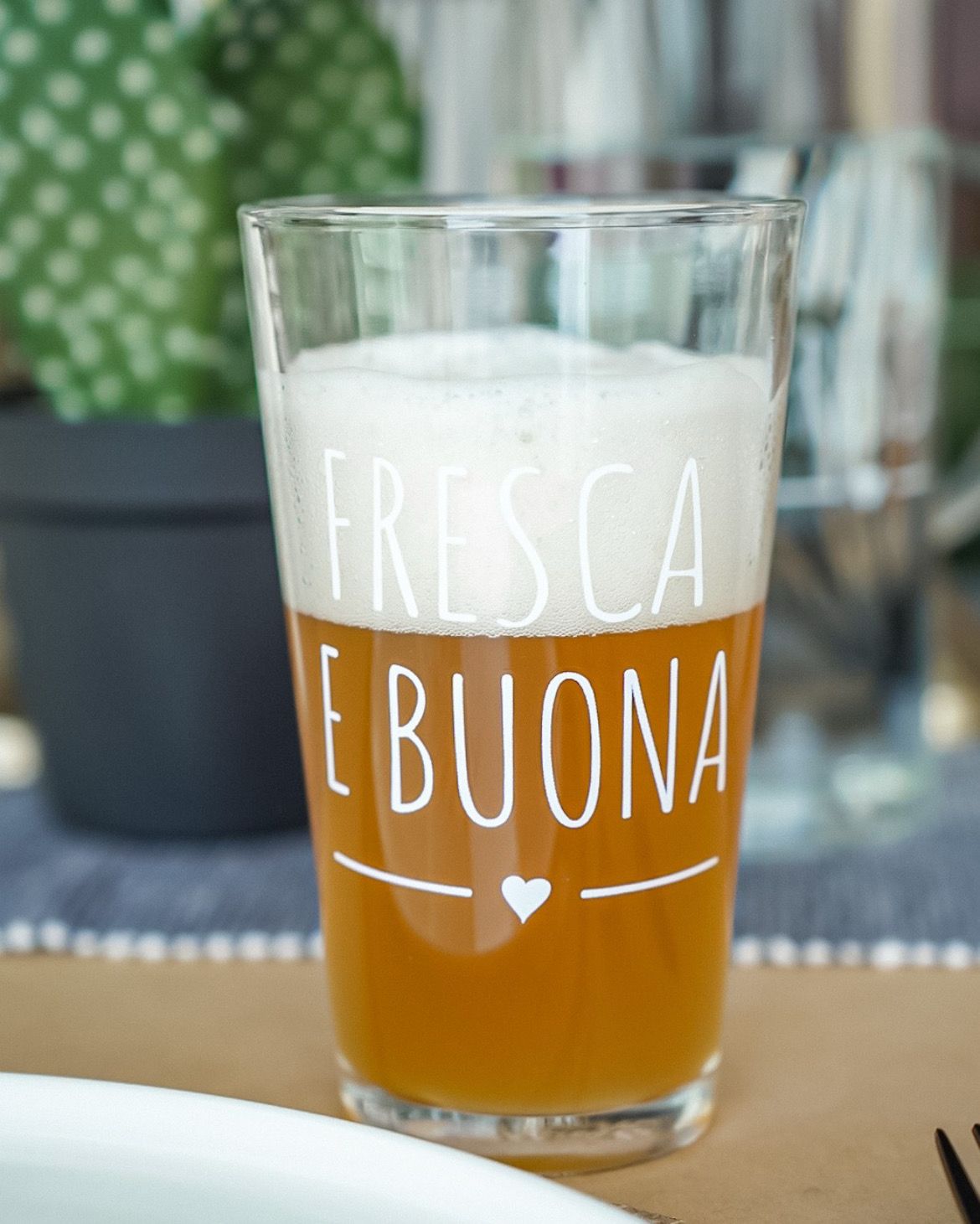 Bicchiere Birra Fresca e Buona