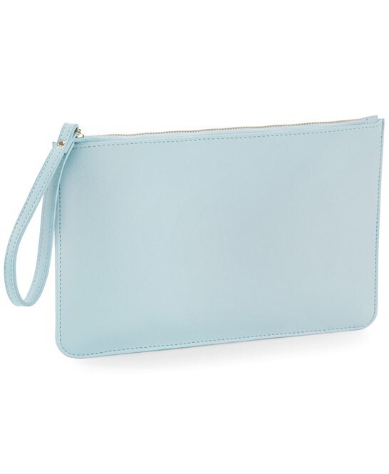 Pochette ecopelle personalizzato celeste  collezione Elite