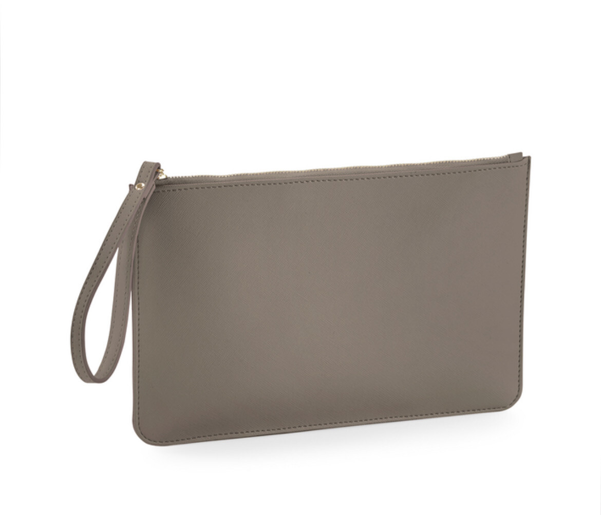 Pochette ecopelle personalizzato taupe collezione Elite