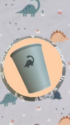 Bicchiere  verde dinosauri Tutete