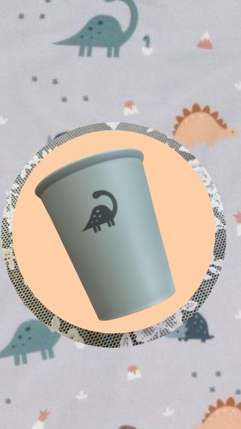 Bicchiere  verde dinosauri Tutete