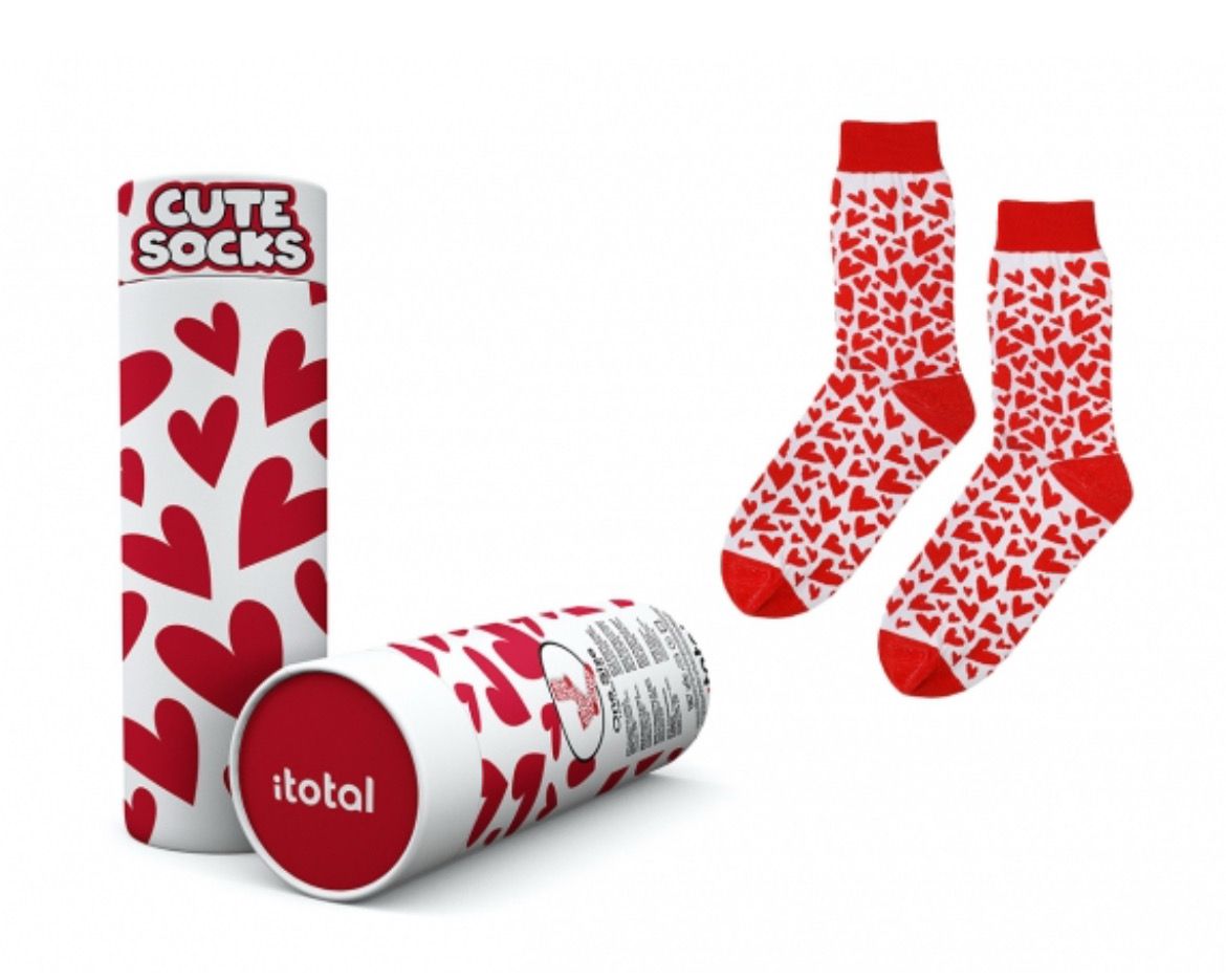 Calzini cuori rossi in confezione regalo