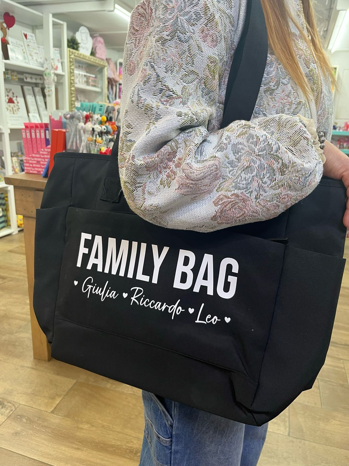 TOTE BAG nera Linea Cool Family