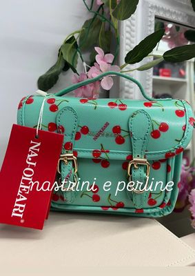 Cartella mini cherry fondo verdeacqua Naj-Oleari cod. 61158