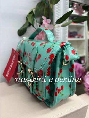 Cartella mini cherry fondo verdeacqua Naj-Oleari cod. 61158