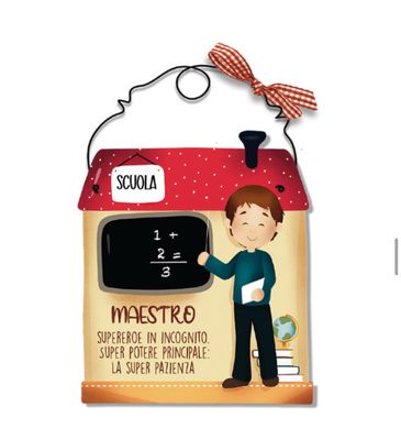 Targa casetta maestro supereroe in incognito