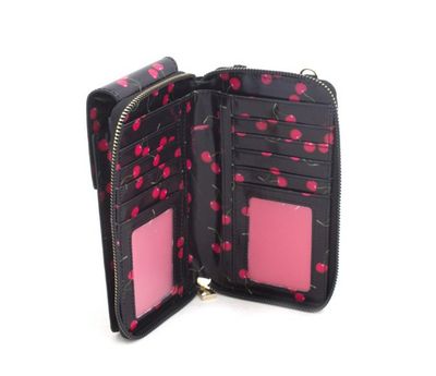 Porta cellulare con tracolla cherry fondo nero Naj-Oleari