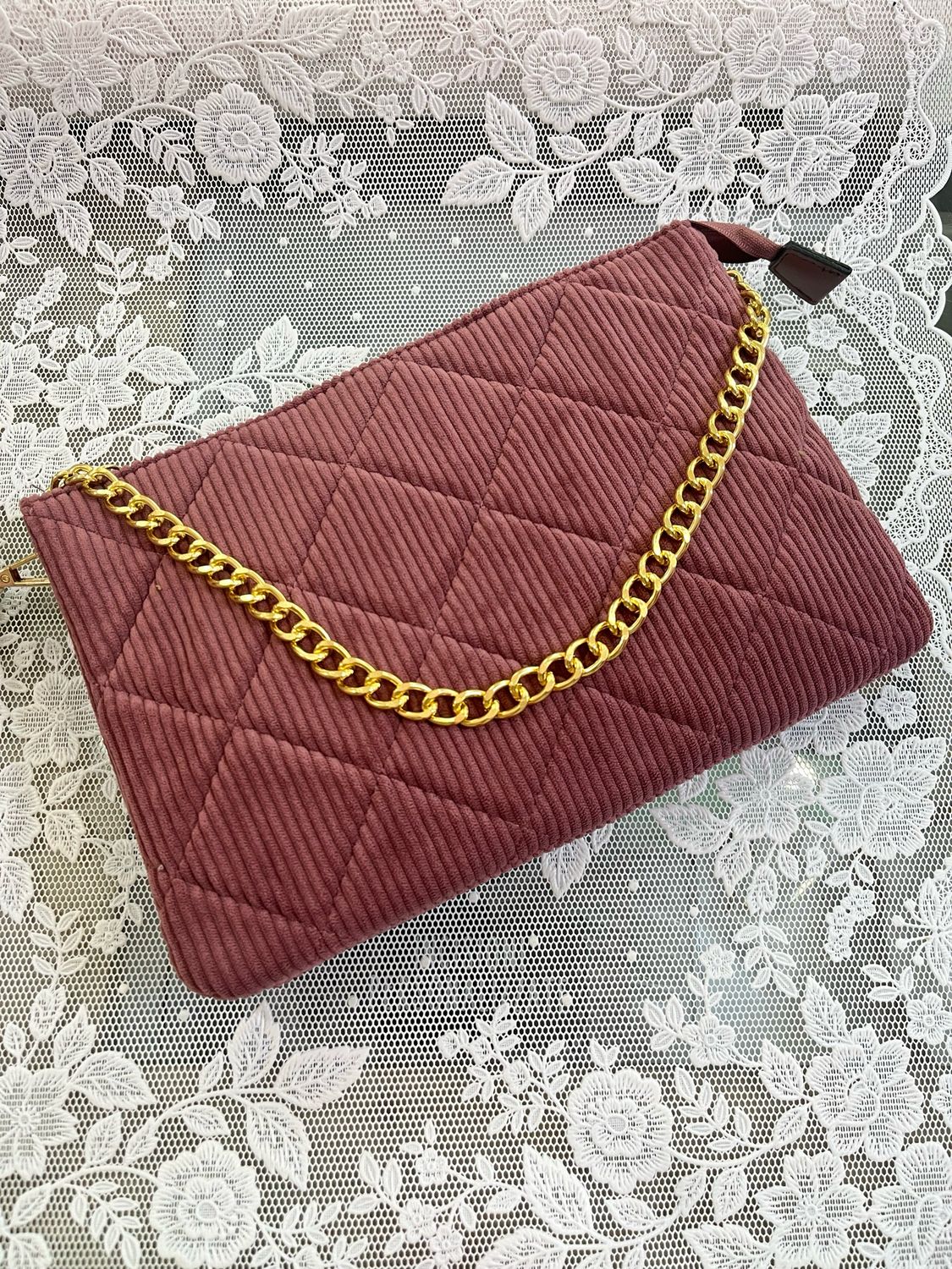 Tracollina velluto rosa fard