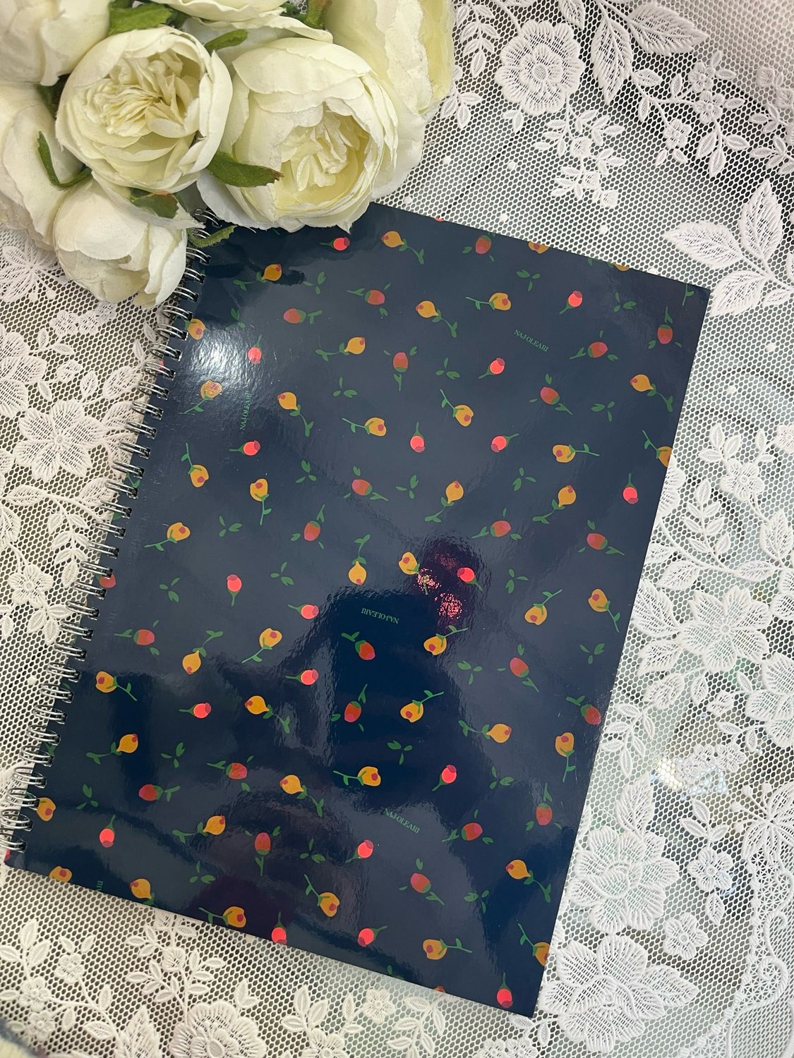 Quaderno spiralato Naj-Oleari Rose fondo blu