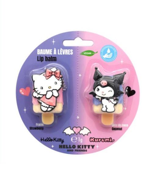 Duo lip balm gelatini Hello Kitty e Kuromi
