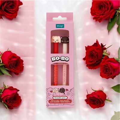Set 2 penne cancellabili Mr Wonderful San Valentino orsetto e coniglietto