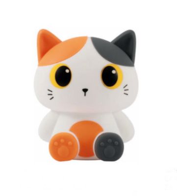 Luce in silicone gatto arancio bianco