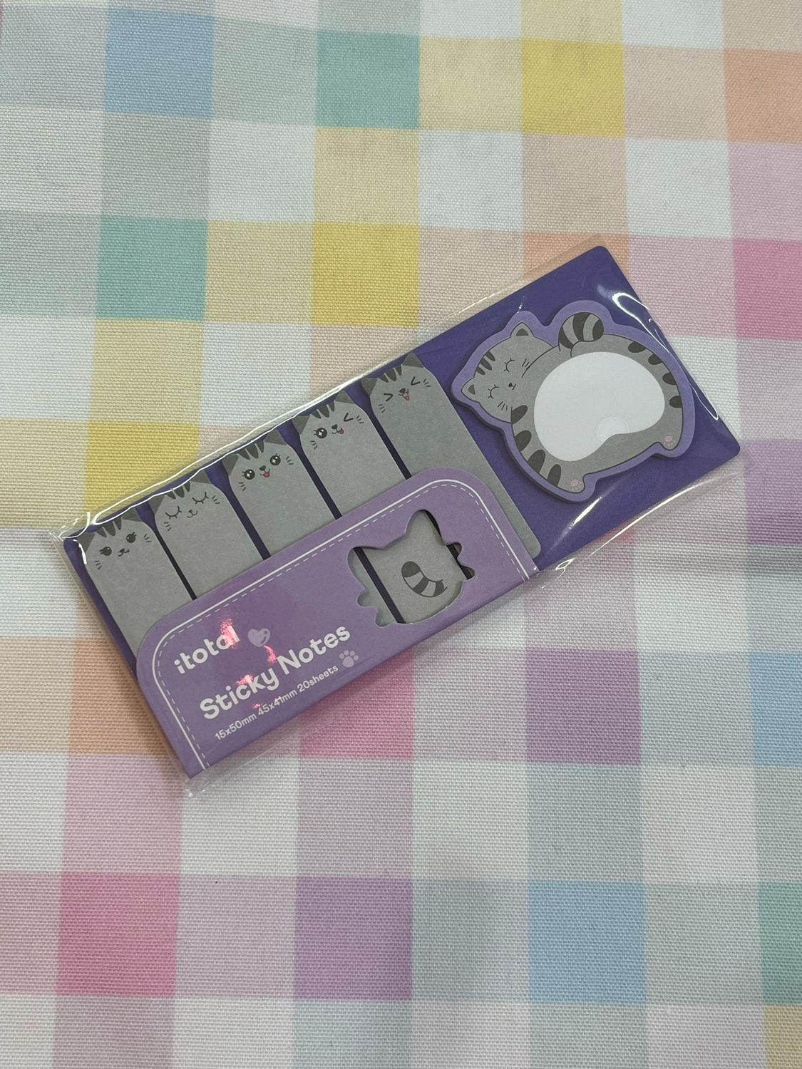 Sticky Notes Point Marker piccoli e grande gatto grigio