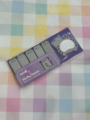 Sticky Notes Point Marker piccoli e grande gatto grigio
