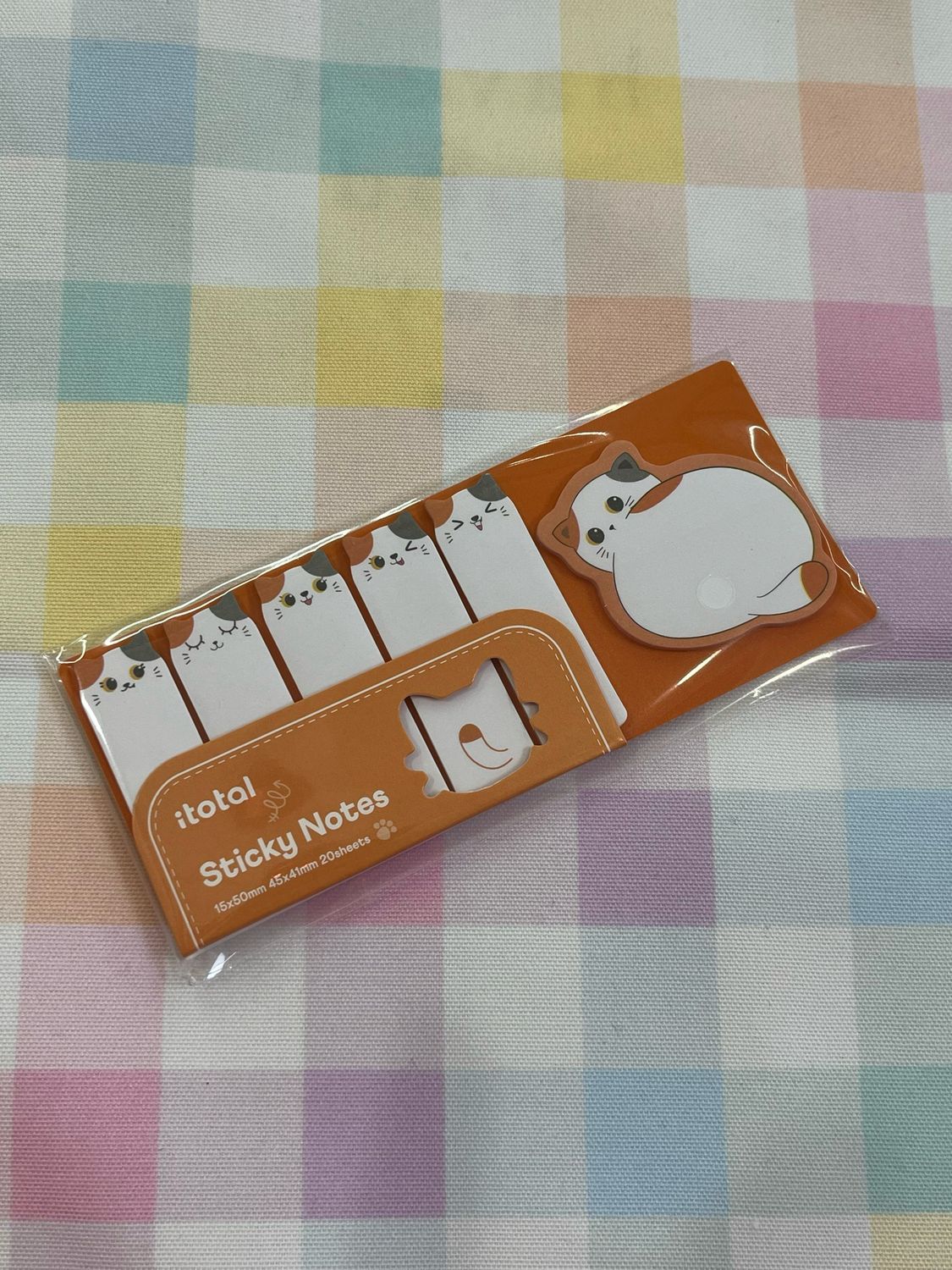 Sticky Notes Point Marker piccoli e grande gatto arancio bianco