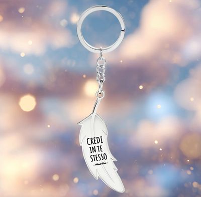 Portachiavi Mad Tea Piuma Credi in te stesso