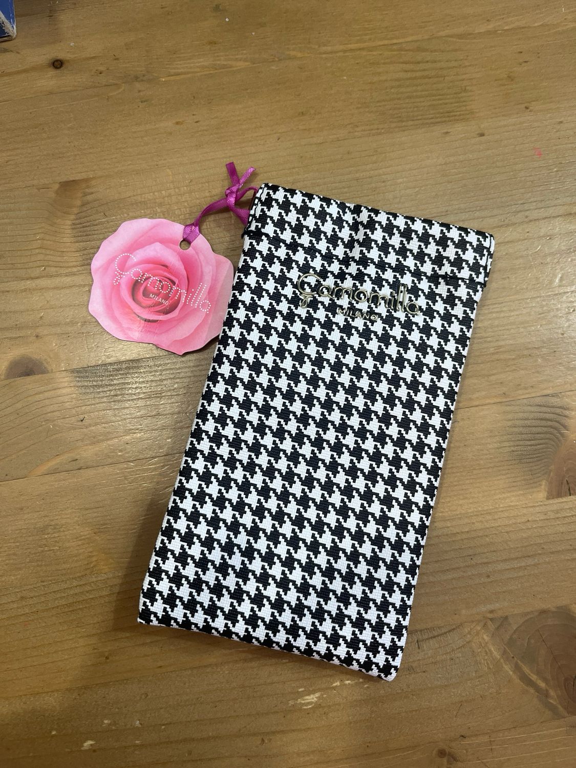 Porta occhiali Camomilla Milano pied de poule