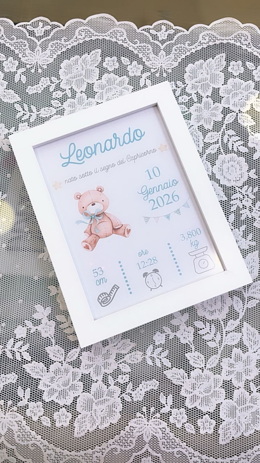 Cornice personalizzata con dati della nascita