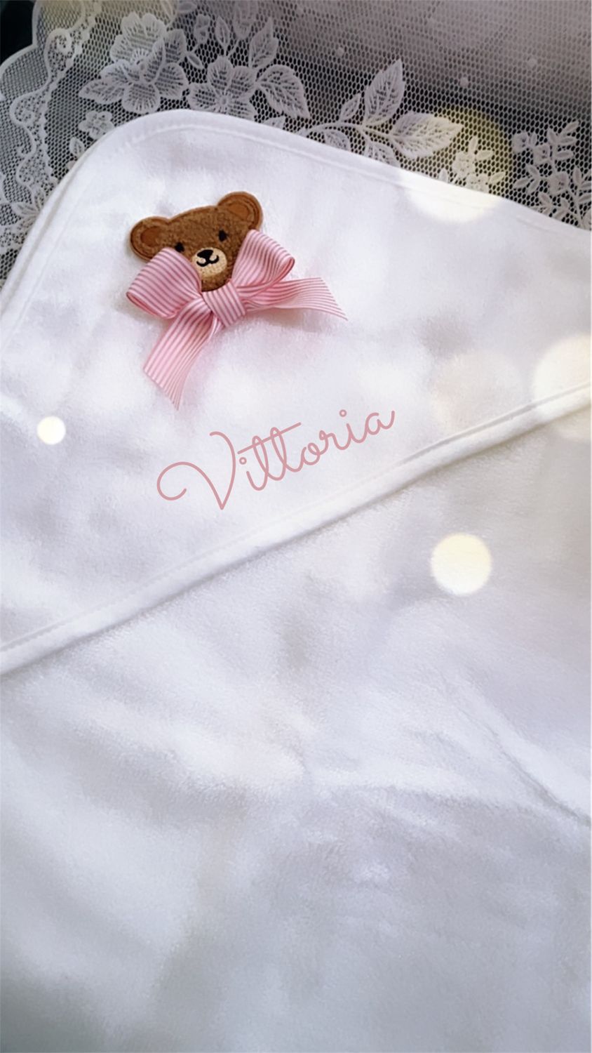 Accappatoio quadrato neonato con cappuccio