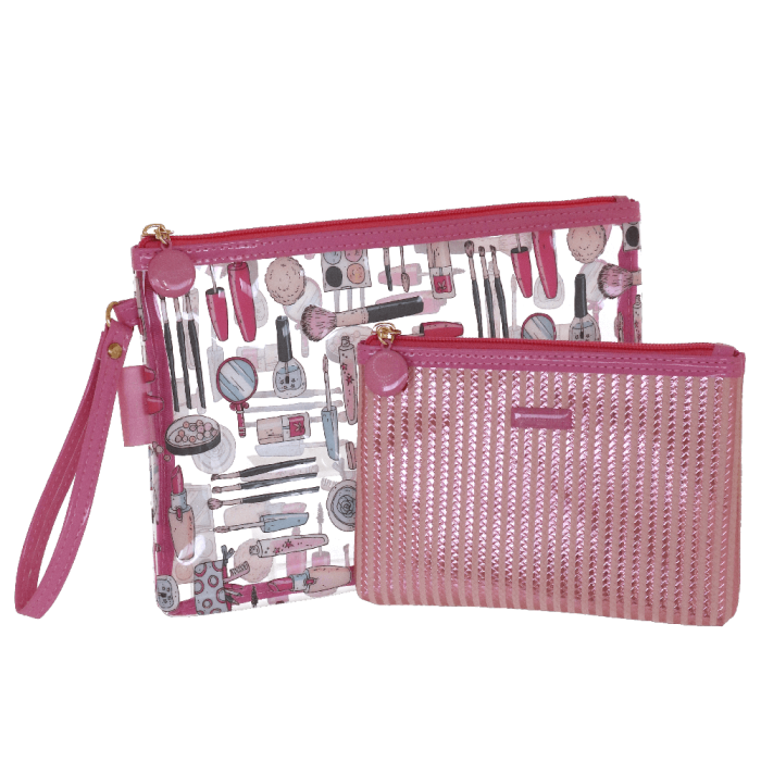 SET BUSTA PIATTA CRISTAL KISS&amp;GO ROSA Camomilla Milano 22649