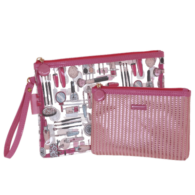 SET BUSTA PIATTA CRISTAL KISS&amp;GO ROSA Camomilla Milano 22649