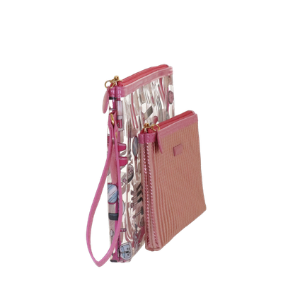 SET BUSTA PIATTA CRISTAL KISS&amp;GO ROSA Camomilla Milano 22649