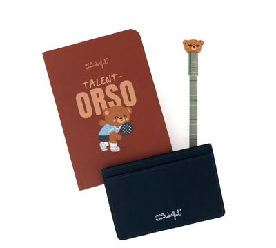 Kit Festa del papà quaderno portacarte penna cancellabile  – TALENT-ORSO Mr Wonderful